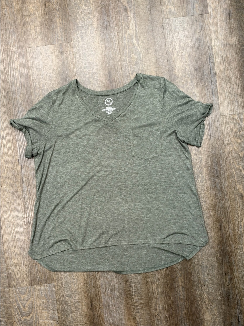 Plus size Maurices Olive Green V-Neck Pocket Tee